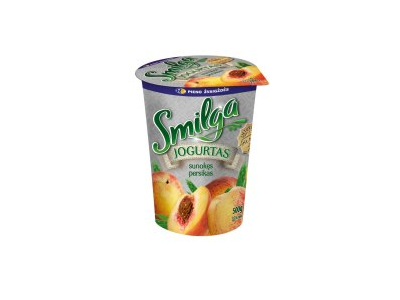 Jogurtas SMILGA, su persikų gabaliukais, 380 g
