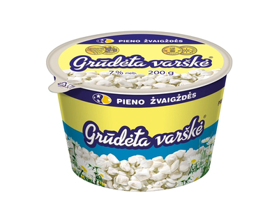 Grūdėta varškė PIENO ŽVAIGŽDĖS, 7 % rieb., 200 g