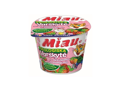Varškytė MIAU 6% rieb. su žemuog., 100 g