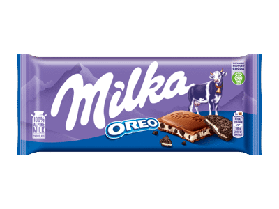 Pieninis šokoladas MILKA su OREO sausainių gabaliukais, 100 g