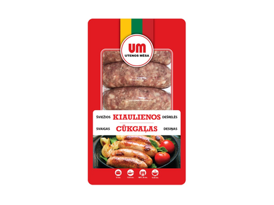 Šviežios Kiaulienos dešrelės (storos), 500g UTENOS MĖSA