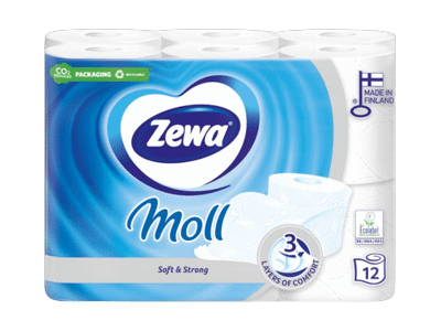 Tualetinis popierius ZEWA MOLL WHITE, 12 vnt.