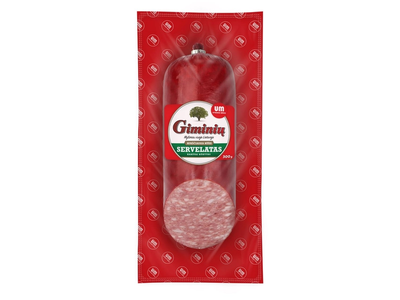 Karštai rūkytas GIMINIŲ servelatas, pjautas, a. r., 300 g