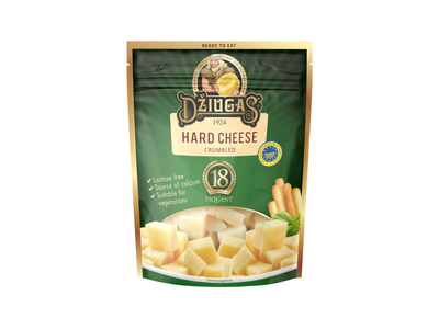 Kietasis sūris DŽIUGAS PIQUANT, 40% rieb., 100 g (s.m. brandintas 18 mėn., trupintas)