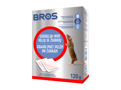 Grūdeliai BROS nuo pelių ir žiurkių, 100 g