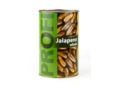 Žali jalapenai PROFI, konservuoti, acte, 4,25kg/2,2kg