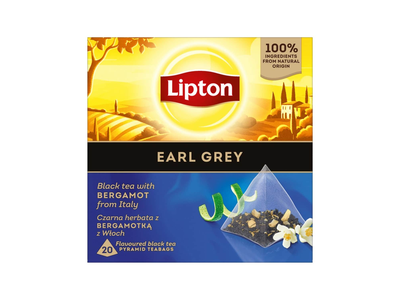 Juodoji arbata LIPTON EARL GREY, 20 x 1,6 g