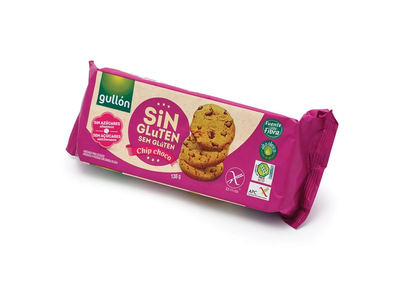 Sausainiai GULLON be gliuteno ir cukraus su šokolado gabaliukais, 125 g