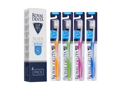 ROYAL DENTA dantų šepetėlių rinkinys SILVER MEDIUM, vid. ...