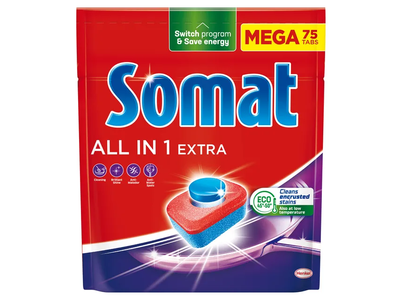 Indaplovių tabletės SOMAT All in 1 Extra, 75 vnt.