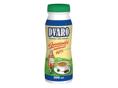 Natūrali grietinėlė DVARO, 10% rieb., 250 ml