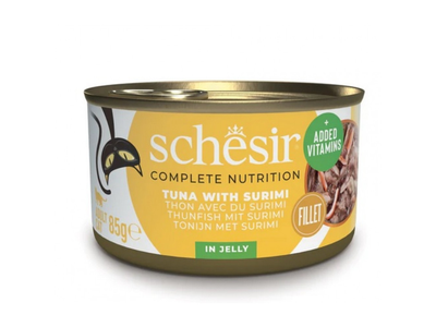 Kačių ėdalas SCHESIR CAT, Su tunu ir krabais, 85 g