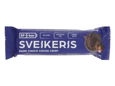 Batonėlis SVEIKERIS su juoduoju šokoladu, 50 g