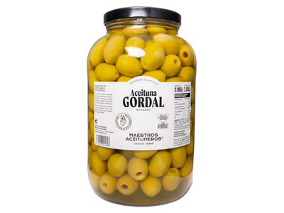 Žaliosios alyvuogės Gordal MAESTROS ACEITUNEROS, be kauliukų, 3,98/2 kg