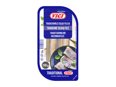 Tradicinė silkių filė VIČI aliejuje, 240 g