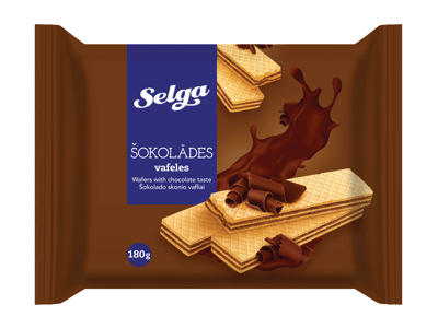 Vafliai SELGA, šokolado skonio, 180 g