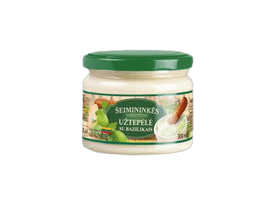 ŠEIMININKĖS užtepėlė su bazilikais, 58 % rieb., 280 g