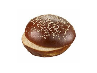 Šaldyta mėsainių bandelė Pretzel, su sezamo sėklomis, pjauta, 85g x 25 vnt
