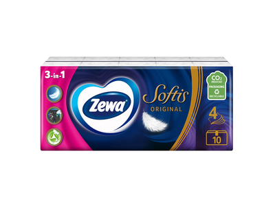 Pop. nosinaitės Zewa Softis, 4sl.10x9vnt