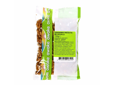 Gliaudyti graikiniai riešutai AWAKE, 150 g