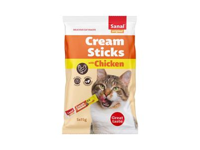 Sanal Cream Sticks Chicken skanėstai katėms su vištiena, 75 g