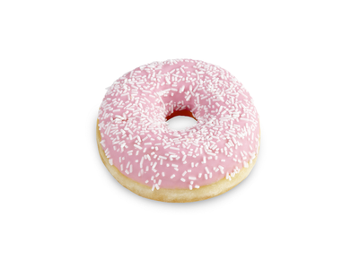 Spurga DOTS, su rožiniu glaistu, amerikietiška, šaldyta, 60 g x 36 vnt, 60661