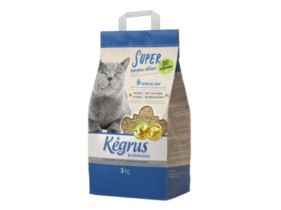 Augalinės kilmės biokraikas KĖGRUS, katėms, 3 kg