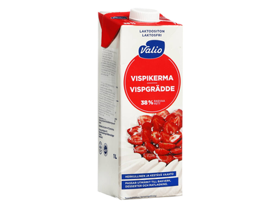 Grietinėlė plak.be lakt. VALIO, 38% rieb., 1l