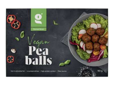 Veganiški žirnių kukulaičiai GOURMET GREEN, 160 g