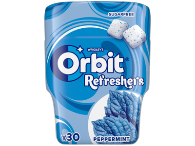Kramtomoji guma ORBIT Refreshers Peppermint, 67g