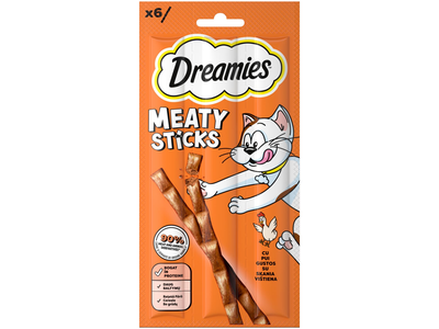 Kačių skan. DREAMIES STICKS, su višt. 6 x 5 g