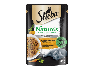 Ėdalas katėms SHEBA, su kalakutiena, maišeliuose, 85 g