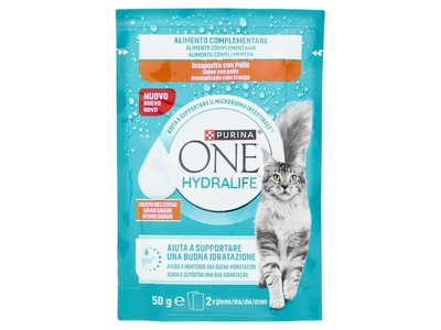 Pašaro papildas suaugusioms katėms vištienos skonio PURINA ONE HYDRALIFE, 50 g