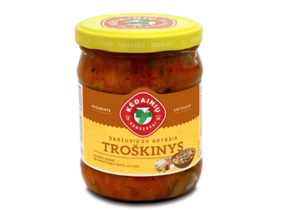 Daržovių troškinys KĖDAINIŲ su grybais, 0,5/480g