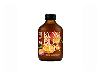 Kombuča WELL DONE mangų ir pasifloro skonio, 330 ml