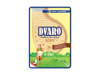 Pjaustytas puskietis sūris DVARO, 50 %, 150 g