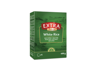Balti neplikyti ryžiai EXTRA LINE, 400 g