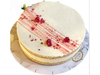 Šaldytas sūrio tortas aviečių ir vanilės skonio, pjaustytas, (16x140g), 2,2 Kg