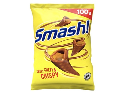 Kukurūzinis užkandis SMASH! dengtas šokoladu, 100 g