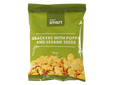 Krekeriai su aguon. ir sezam. RIMI SMART, 70g