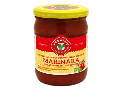 Pomidorų padažas su bazilikais ir pomidorų gabaliukais KĖDAINIŲ MARINARA, 480 g