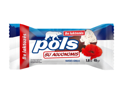 Sūrelis su aguonomis, šokol. gl., be lakt. POLS, 22,8% rieb., 45 g