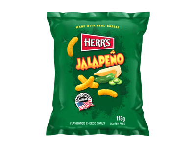 Kukurūzų traškučiai HERR'S, Chalapos paprikų skonio, 113 g