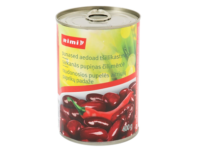 Raudon. pupelės čili pad. RIMI, 400 g / 200 g
