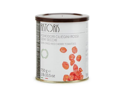 Pusiau džiovinti vyšniniai pomidorai, RISTORRIS, raudoni 750g/450g