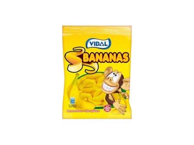 Bananų skonio guminukai VIDAL BANANAS, 90 g
