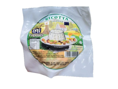 Sūris PAPOUIS Ricotta, nesūdytas, 35%, 250 g