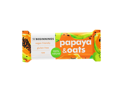 Batonėlis su papaja THE BEGINNINGS, 40 g