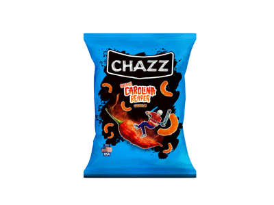 Traškūs kukurūzai CHAZZ, CAROLINA REAPER paprikos skonio, 100 g