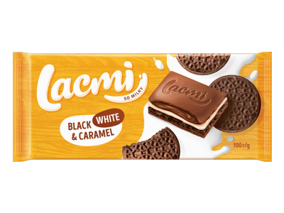 Pieninis šokoladas LACMI BLACK, WHITE & CARAMEL, 100 g